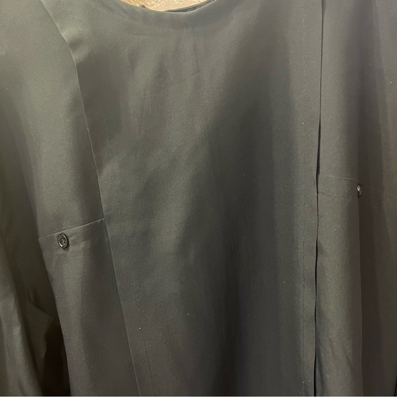 ALEX SPORT MILAN NEW YORK Silk Long Sleeved Blouse Womens 12 Black Elega… - Picture 8 of 10